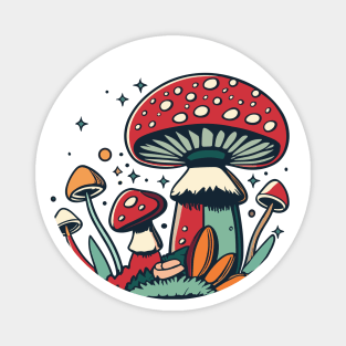 Watercolor Cottagecore Mushroom Magnet